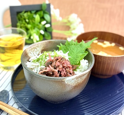 みずなすのしば漬としらすのミニ丼